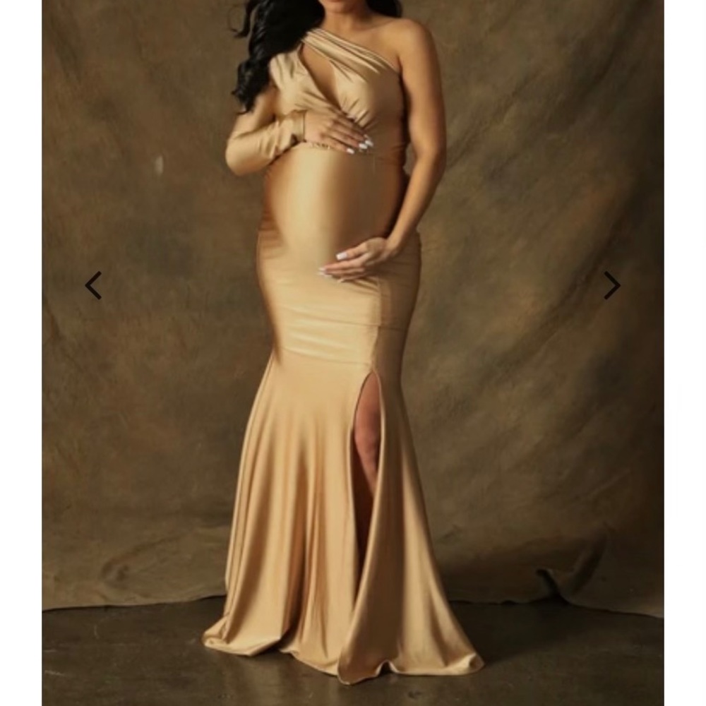 Gold Maternity dress//SOLD